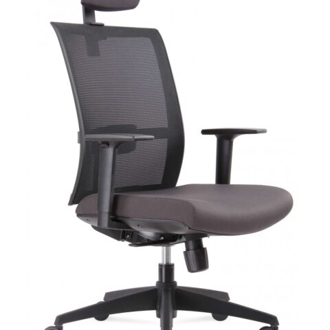 Silla Verona Negra Cabezal Respaldo Malla